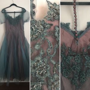1940s dress tulle gown 30 waist vintage Cinderella